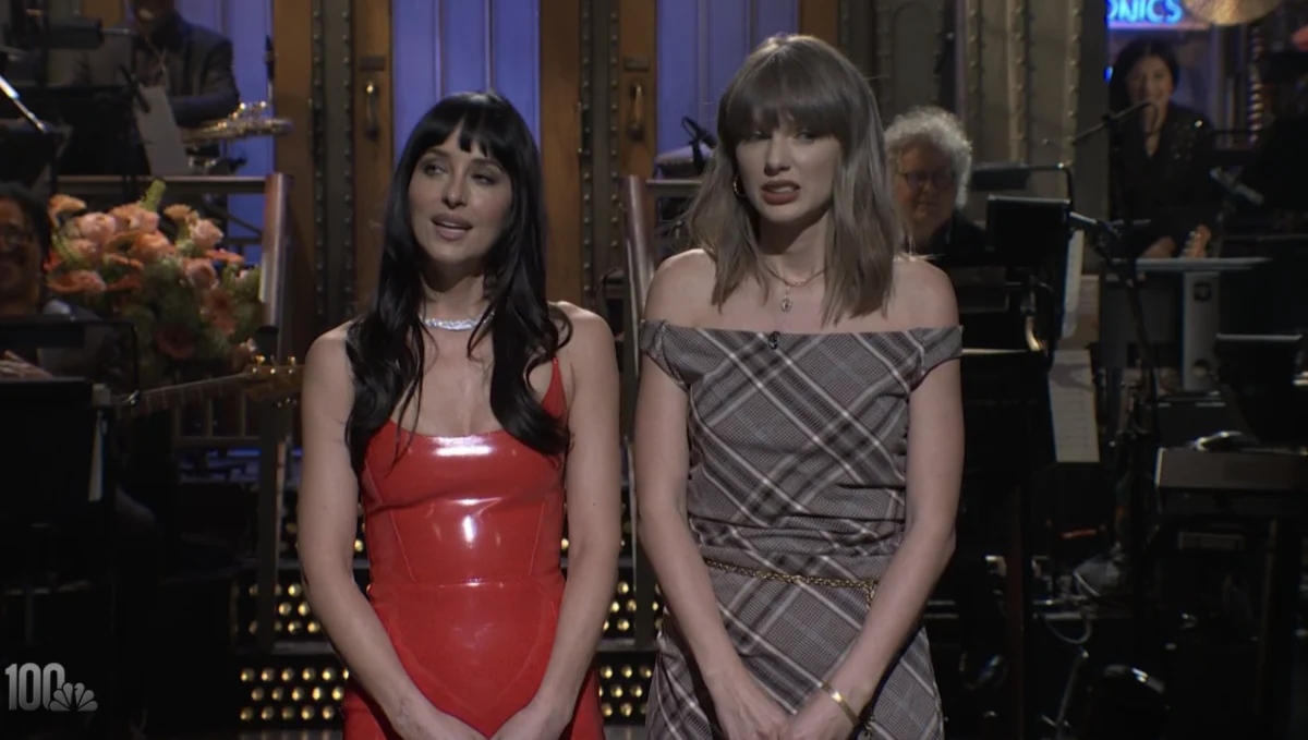 Taylor Swift Surprises Saturday Night Live Audience During Dakota Johnson Monologue in a Star-Studded Season 52 Episode